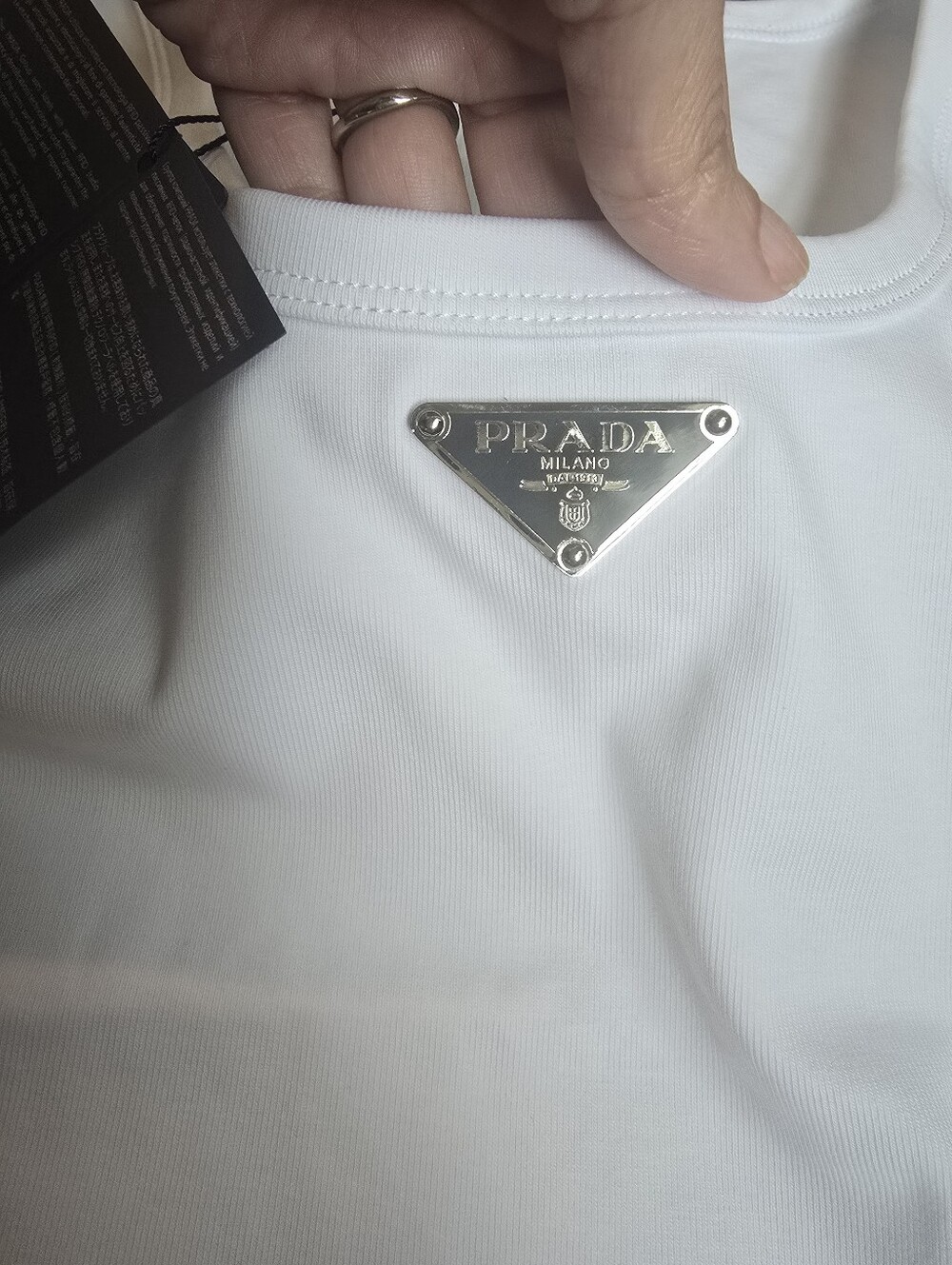 Prada White Rib Tank Top